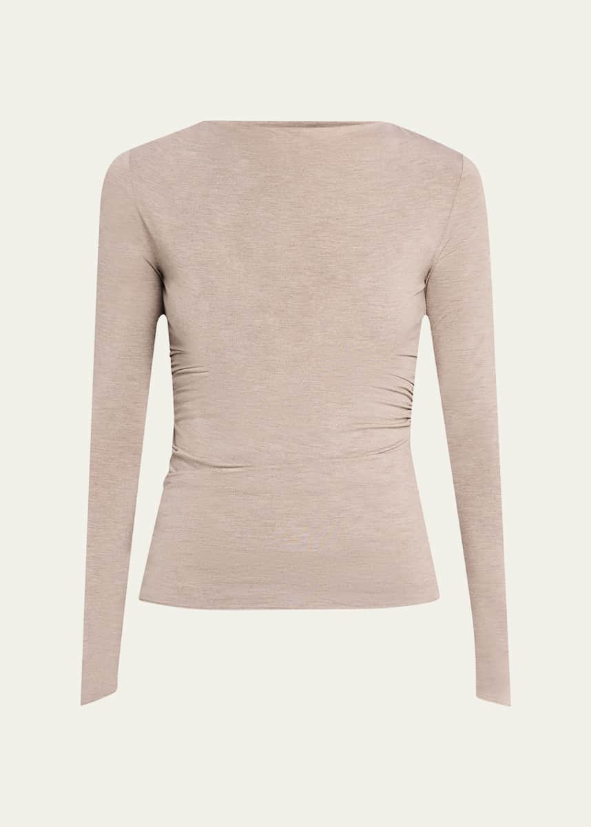 Rag & Bone Luca Draped Knit Long-Sleeve Top
