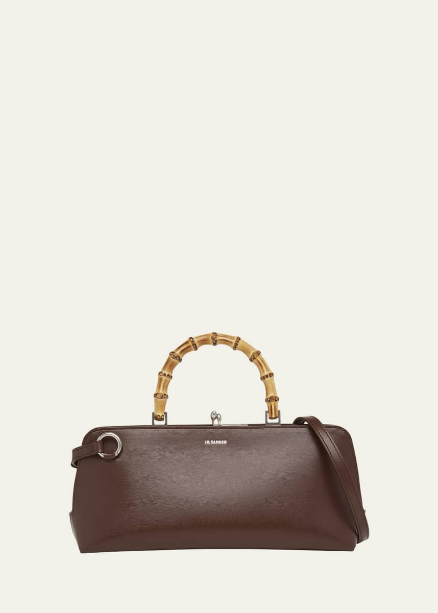 Jil Sander Goji Small Bamboo Leather Top-Handle Bag