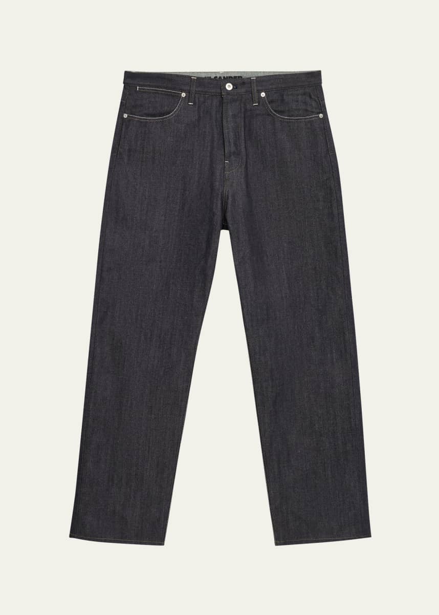 Jil Sander Men's Raw Denim Relaxed-Fit Jeans