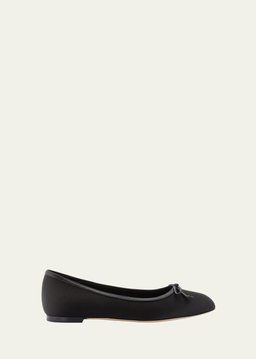 Manolo Blahnik Veralli Bow Ballerina Flats