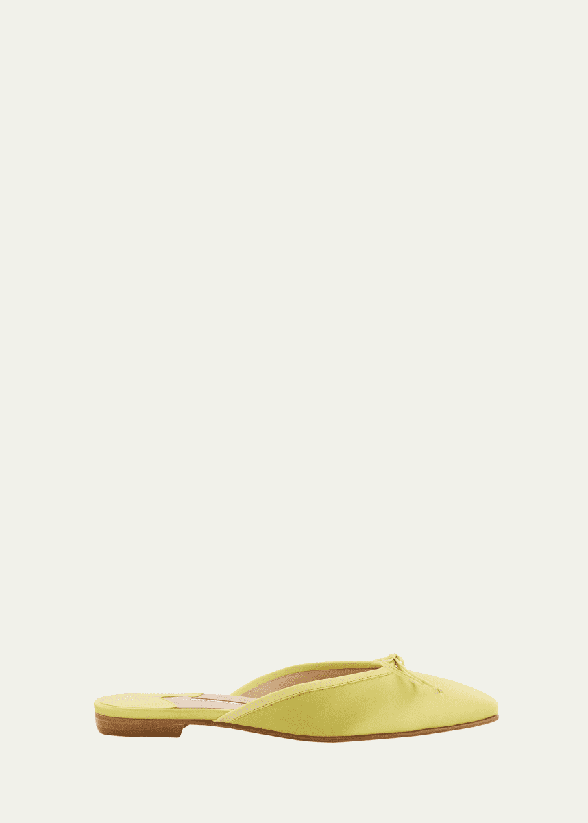 Manolo Blahnik Satin Bow Ballerina Flats