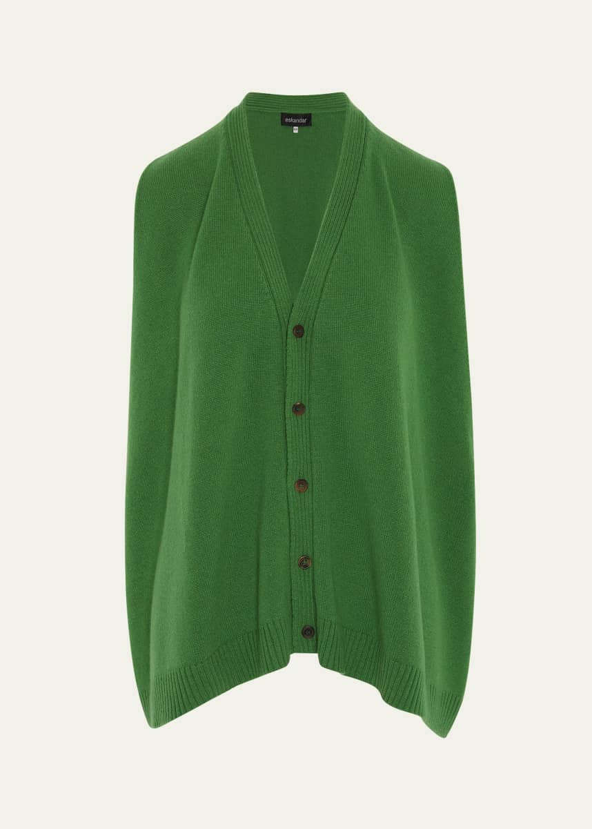 Eskandar A-Line Sleeveless V-Neck Cashmere Cardigan