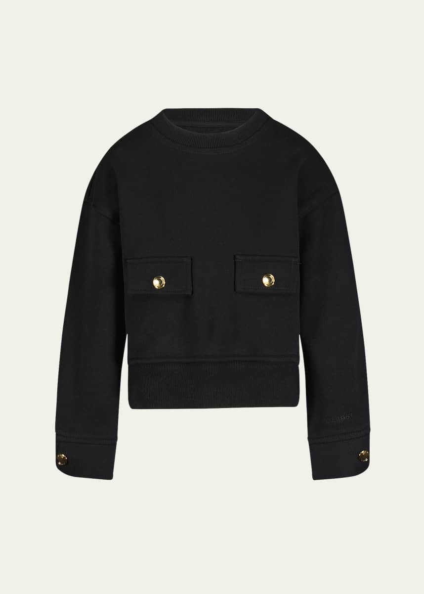 DL1961 Girl's Edie Cropped French Terry Sweatshirt, Size S-L