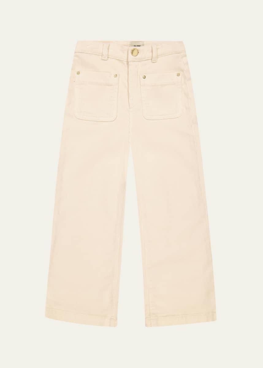 DL1961 Girl's Lily Wide Leg Corduroy Pants, Size 4-6