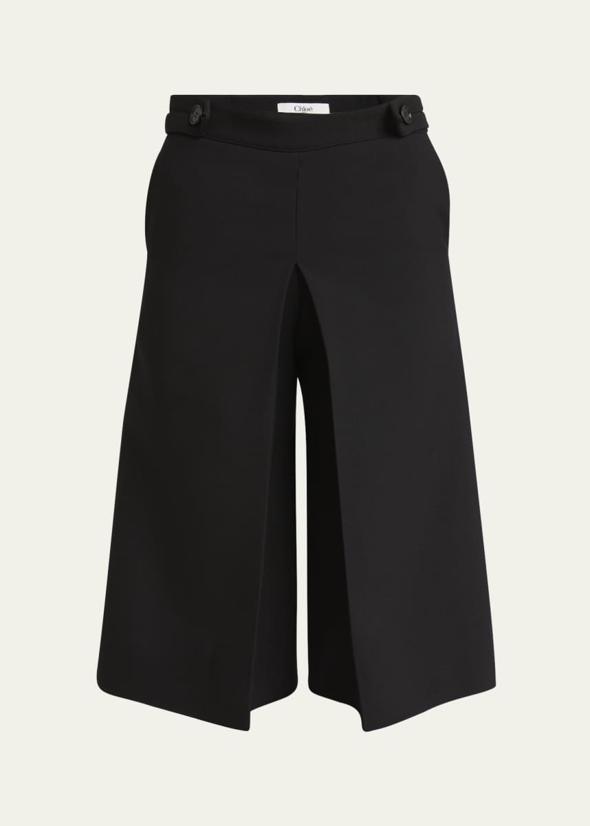 Chloe Pleat Wide-Leg Bermuda Shorts