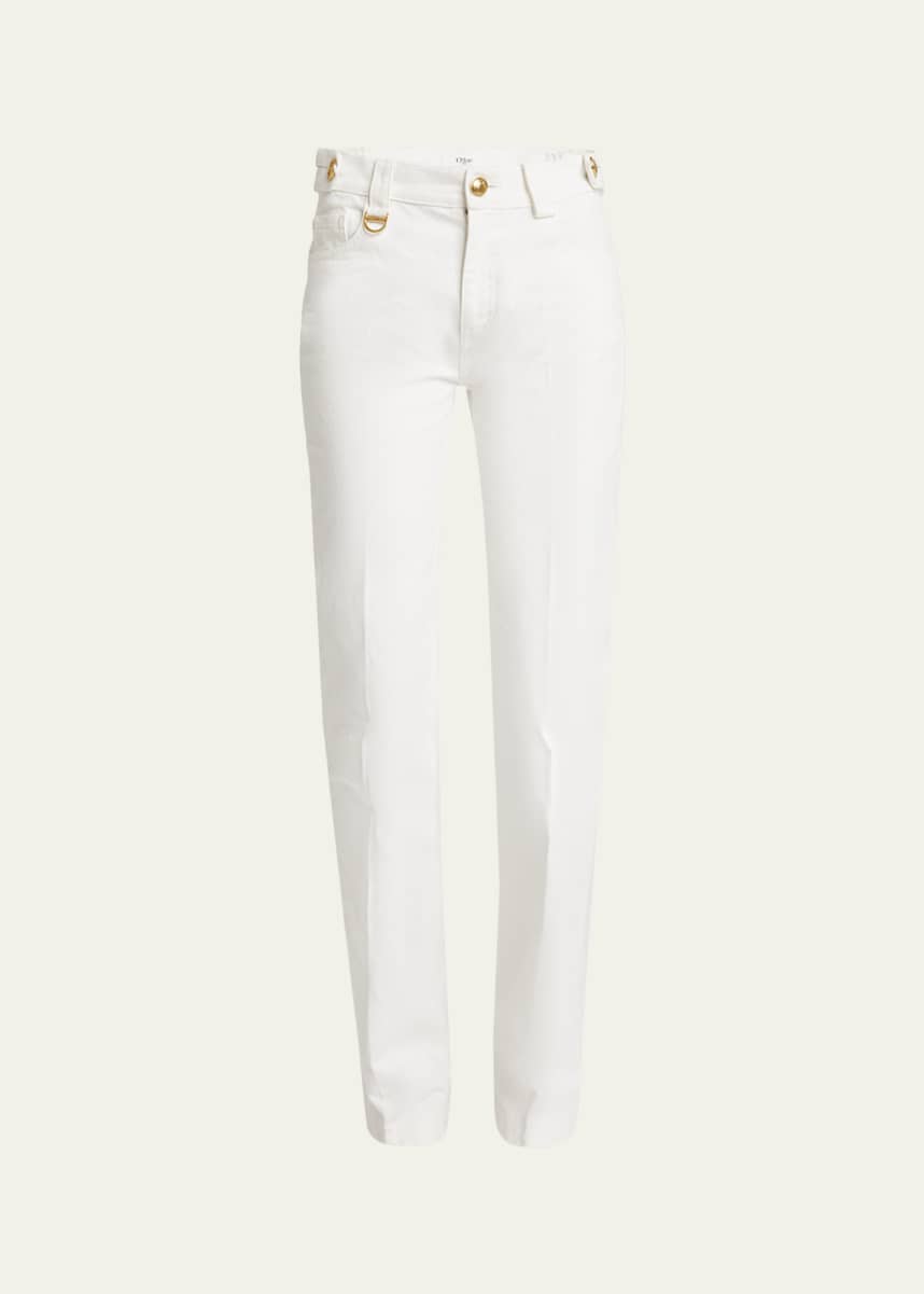 Chloe Mid-Rise Straight-Leg Denim Trousers