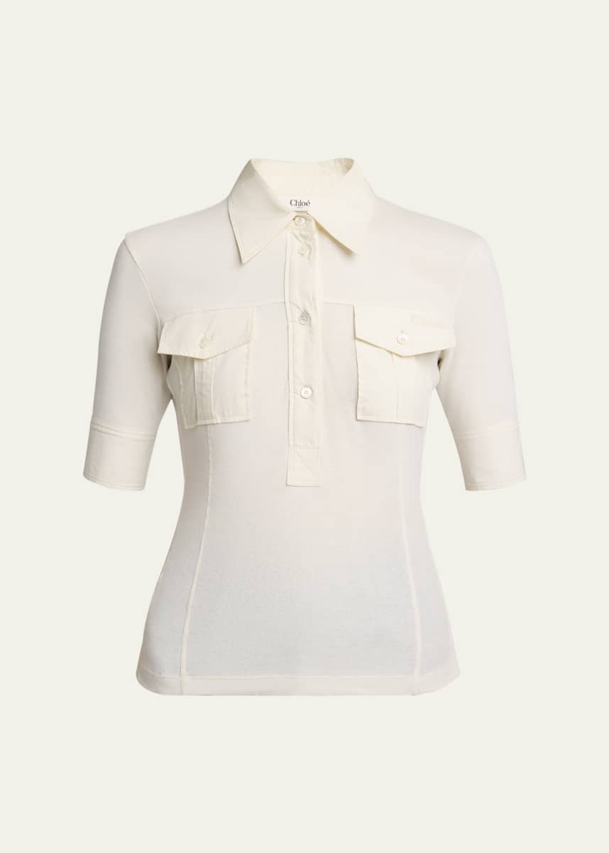Chloe Pockets Short-Sleeve Polo Top