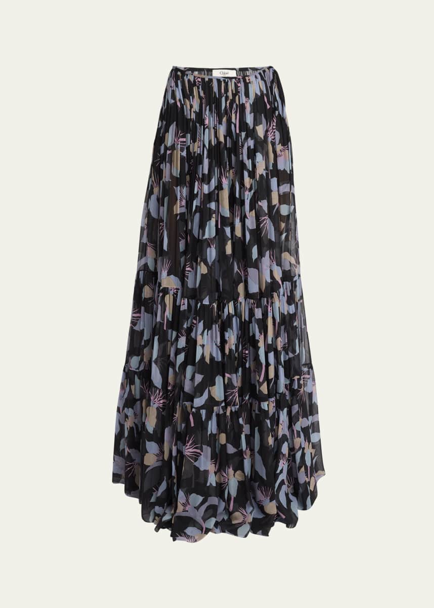 Chloe Floral Tiered Maxi Wrap Skirt