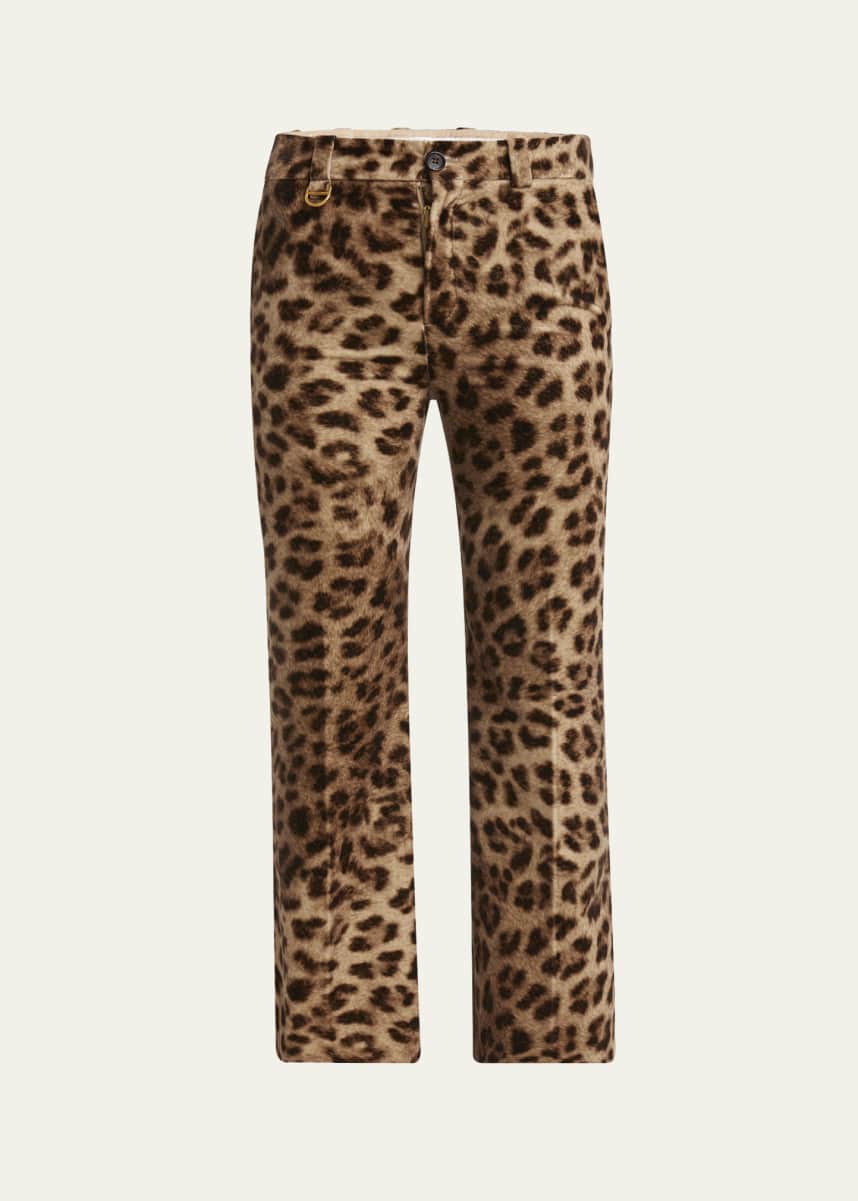Chloe Leopard-Print Flare Crop Trousers