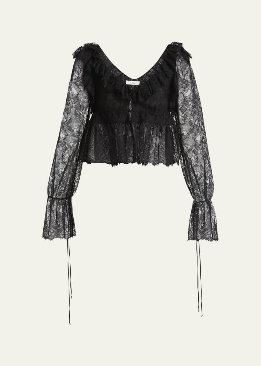Chloe Lace Crop Peplum Top