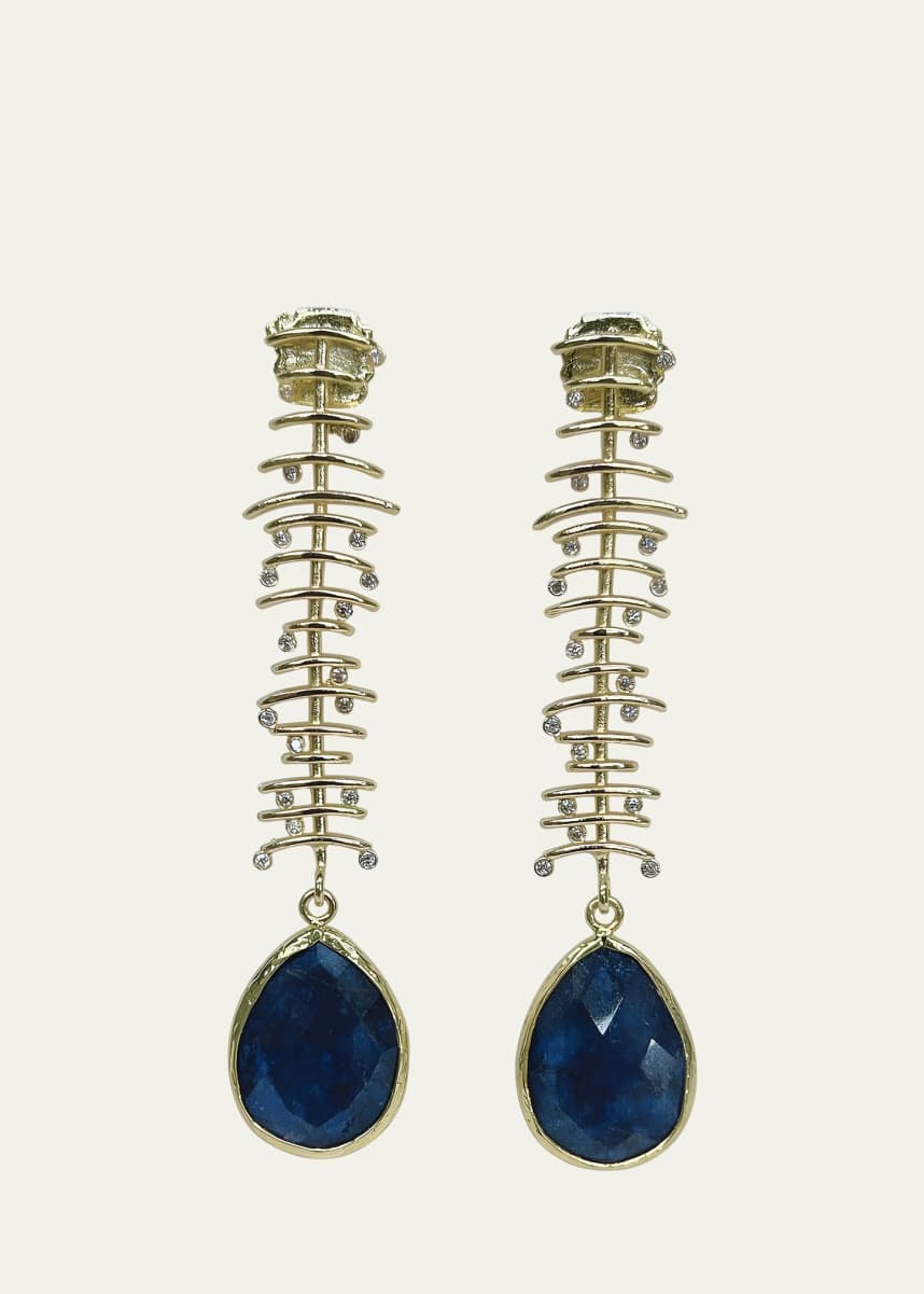 V.BELLAN Spine Earrings with Lapis