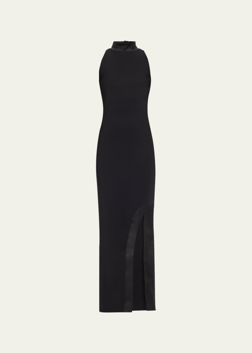 Chiara Boni La Petite Robe Settariella Satin-Trim Jersey Column Gown
