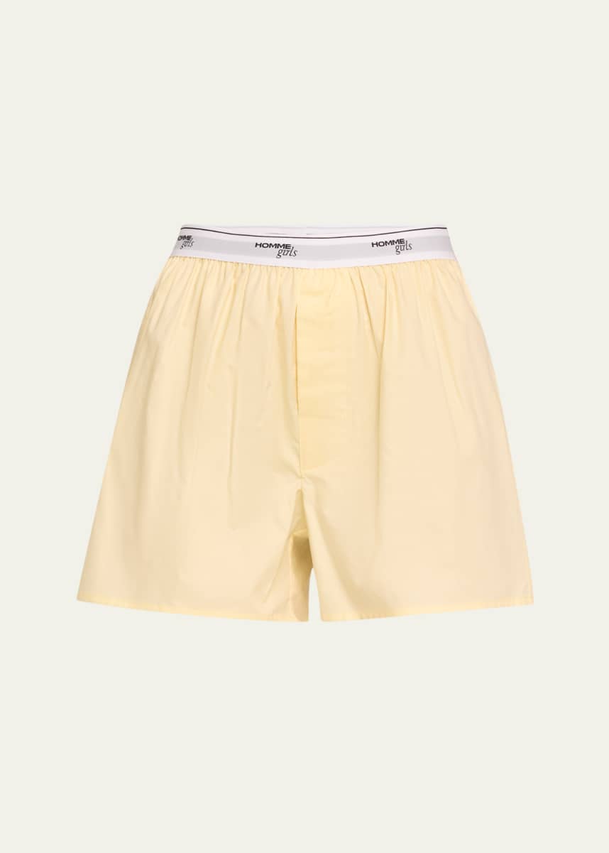 HOMMEGIRLS Logo-Band Boxer Pajama Shorts