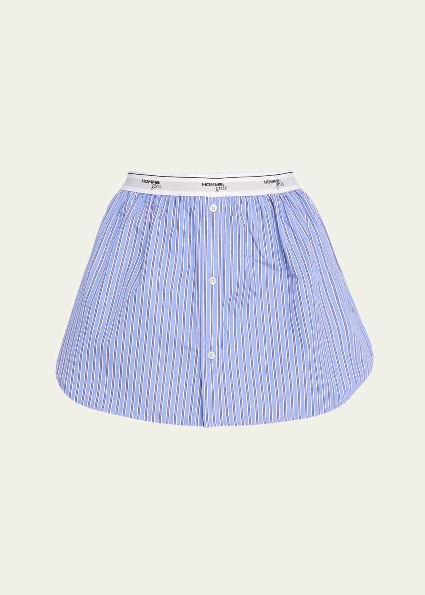HOMMEGIRLS Stripe Shirttail Mini Skirt