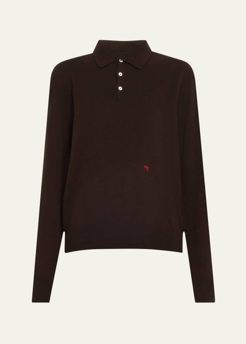 HOMMEGIRLS Oversized Wool Cashmere Polo Shirt
