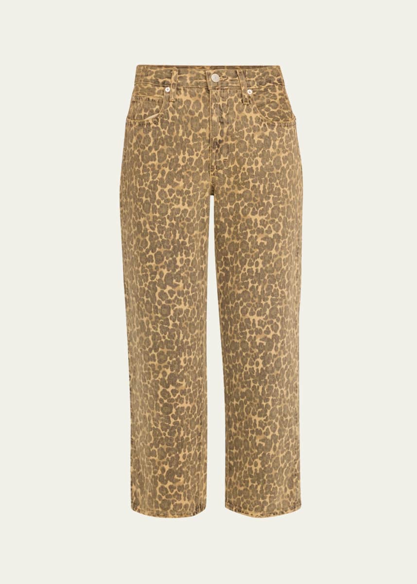 AMO Denim Billie Cropped Leopard Jeans