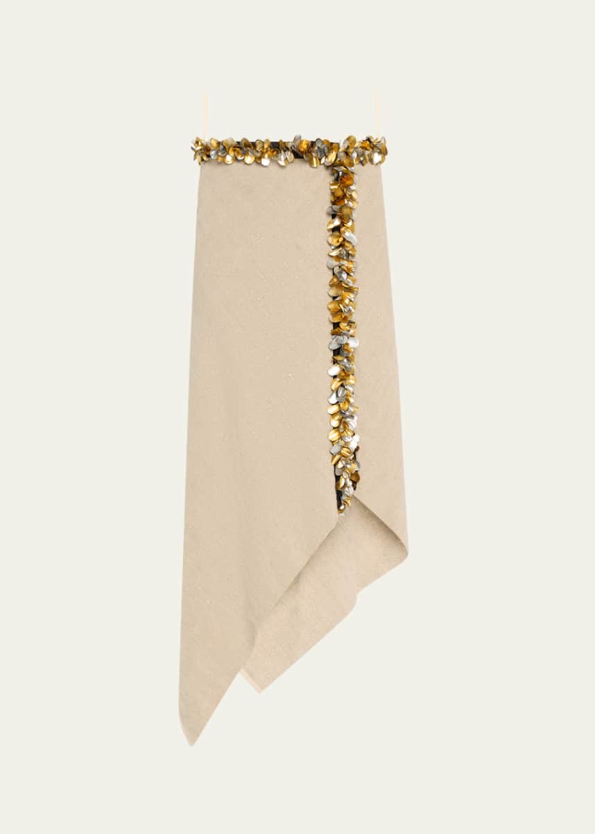 Diotima Darliston Sequined Handkerchief Midi Linen Skirt