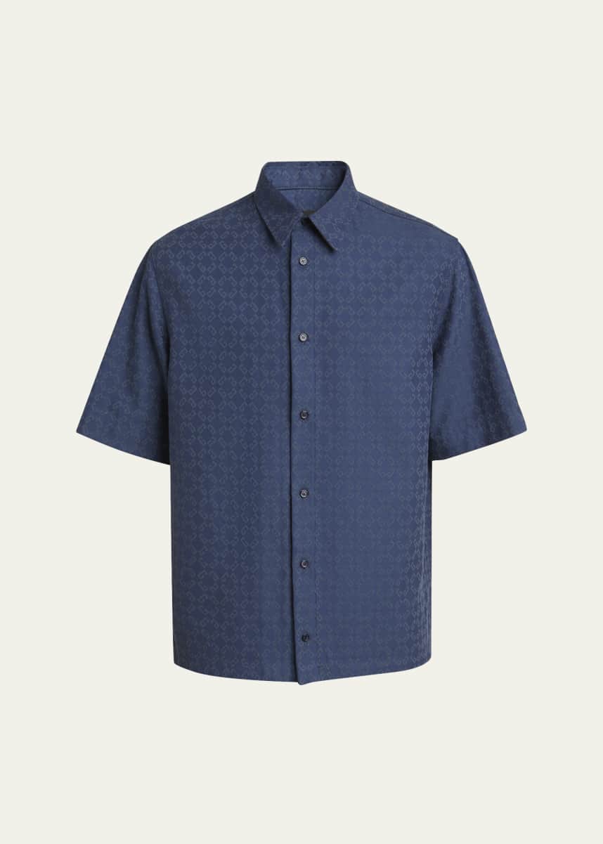 Givenchy Men's Monogram Jacquard Denim Shirt - Bergdorf Goodman