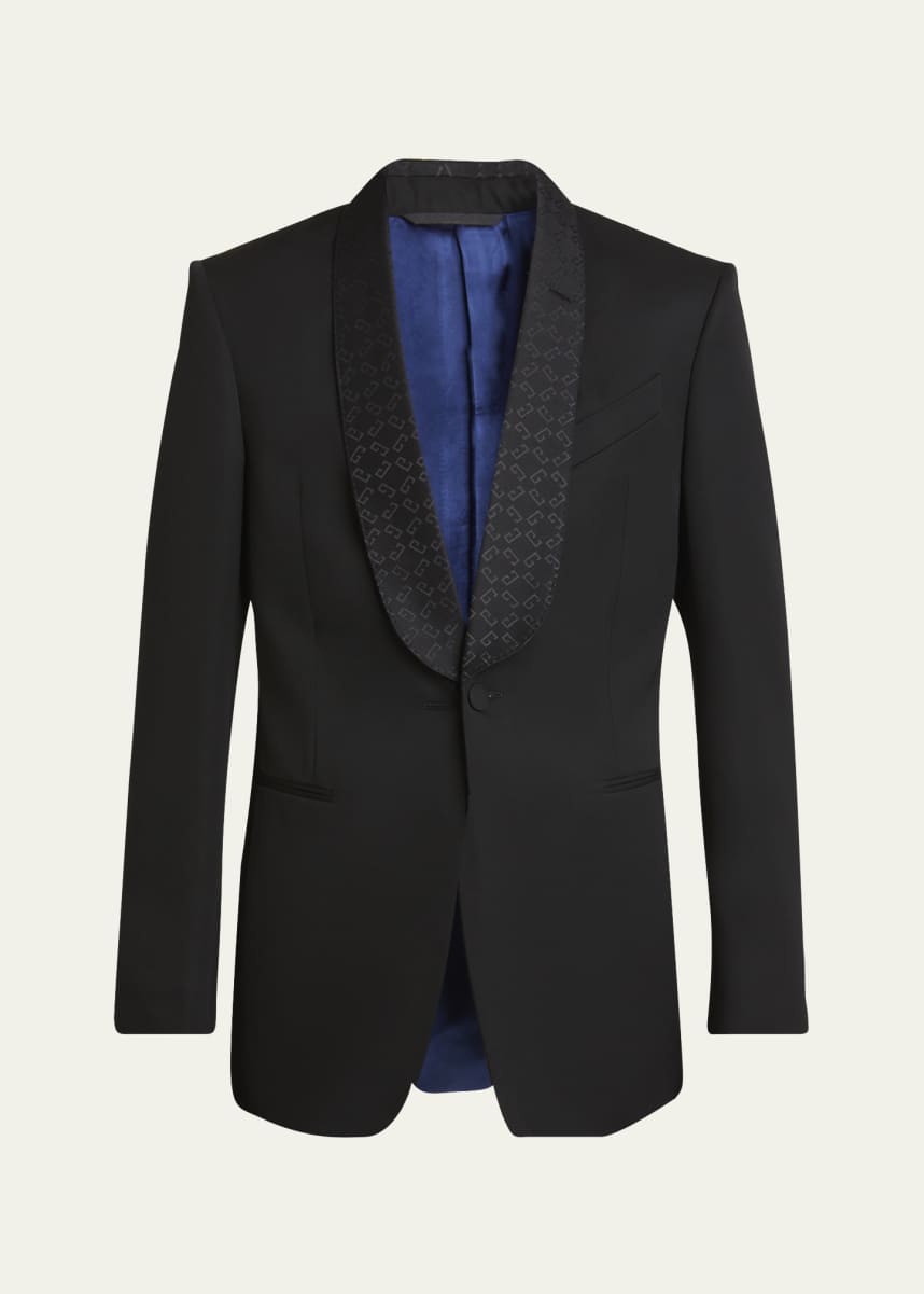 Givenchy Men's Monogram Shawl Long Tuxedo Jacket
