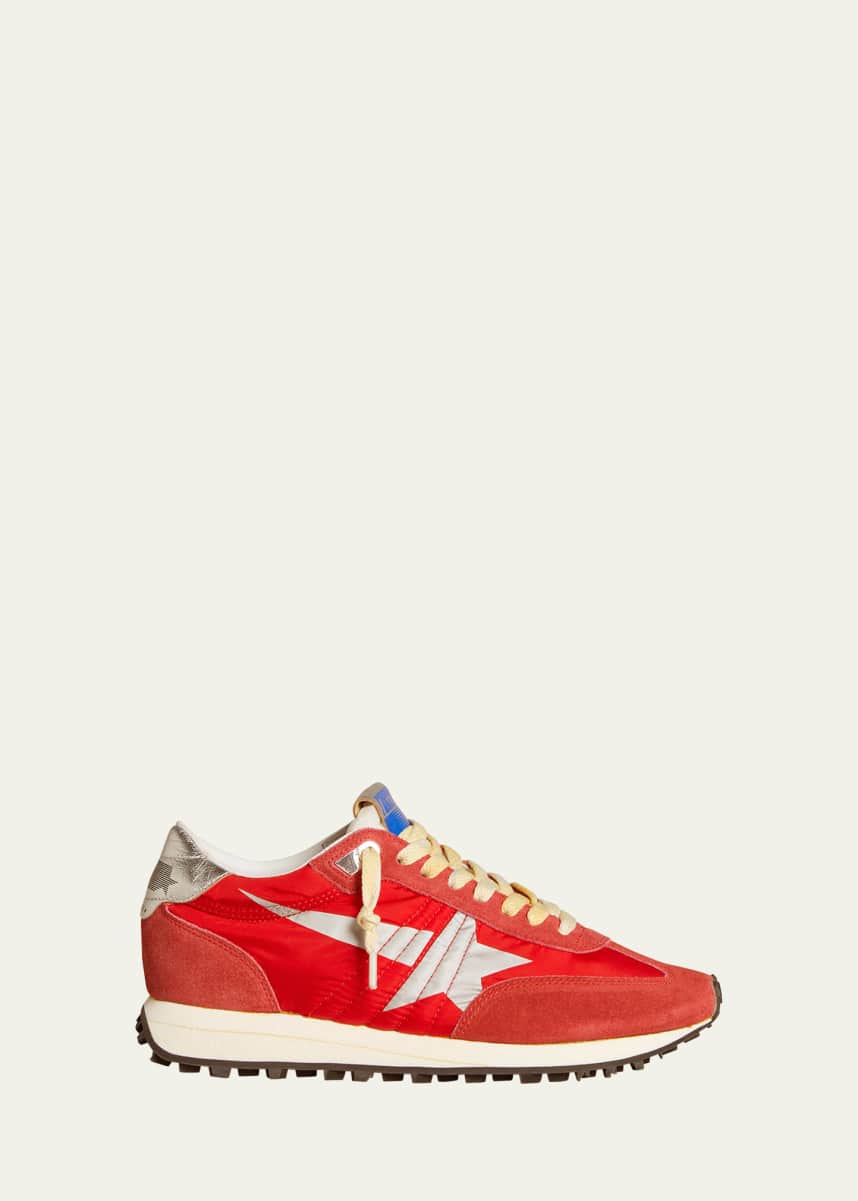 Golden Goose Running Marathon Suede Nylon Sneakers