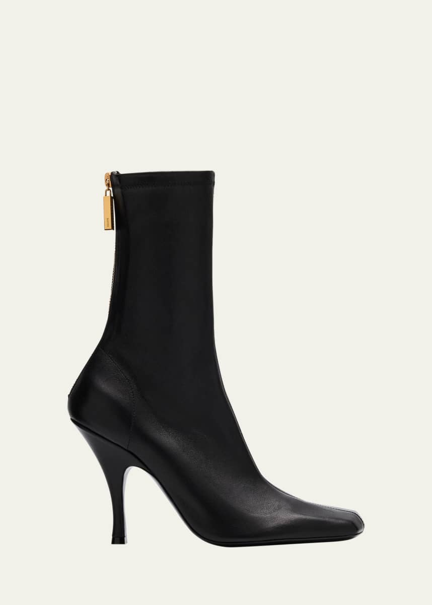 Khaite Eva Stretch Leather Ankle Booties
