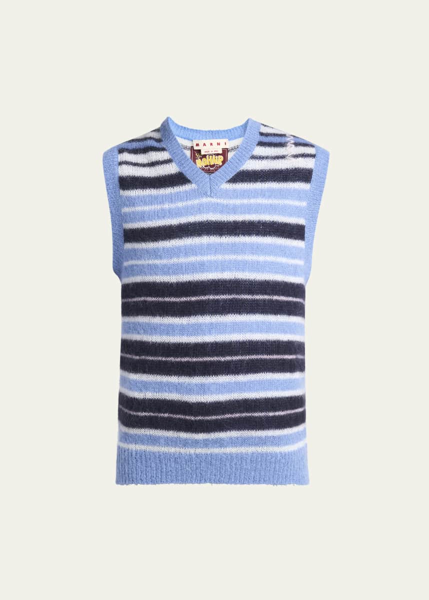 Marni Men's Lightweight Brushed Stripe Sweater Vest