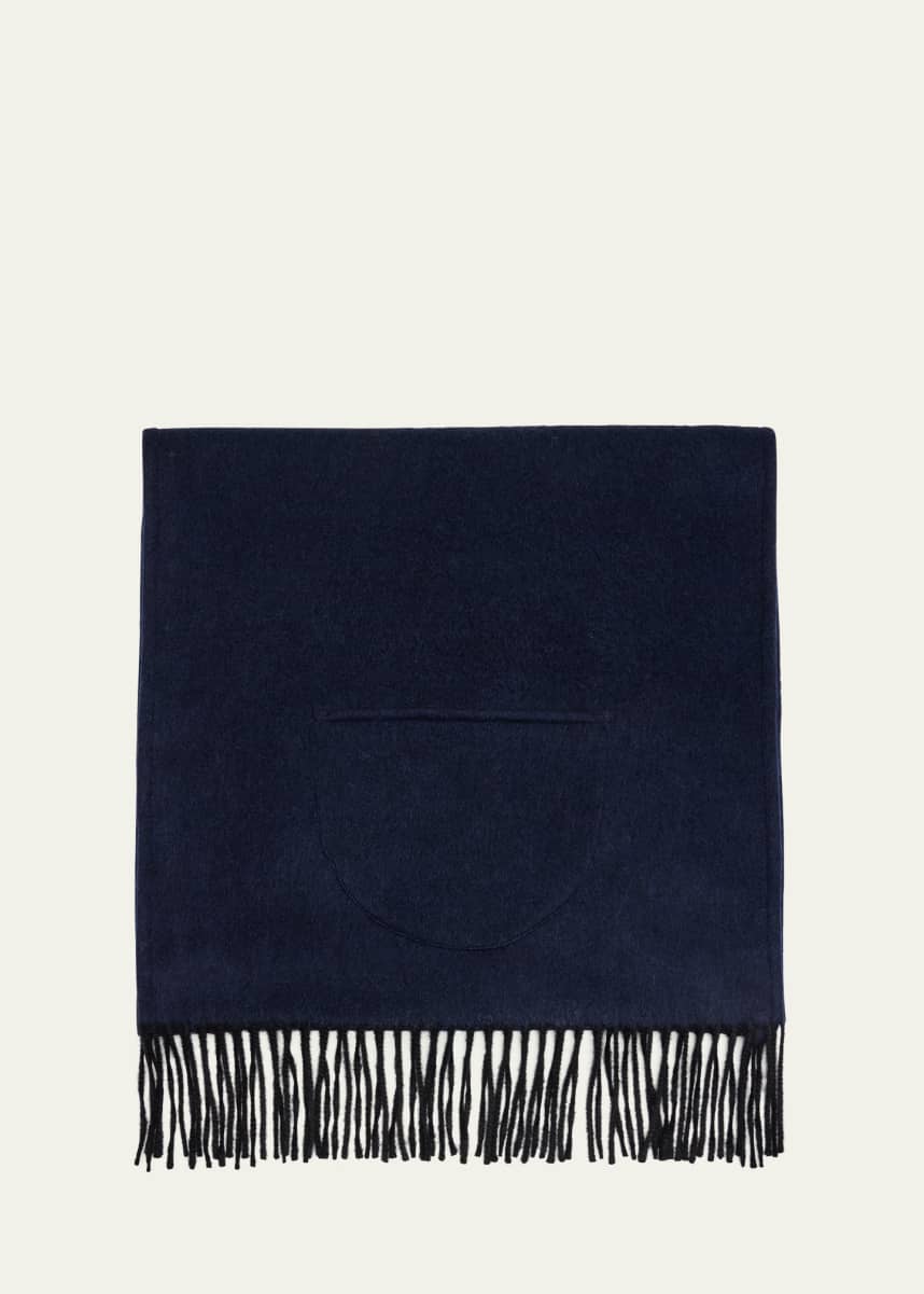 Alonpi Cashmere Fringe Trim Pocket Scarf