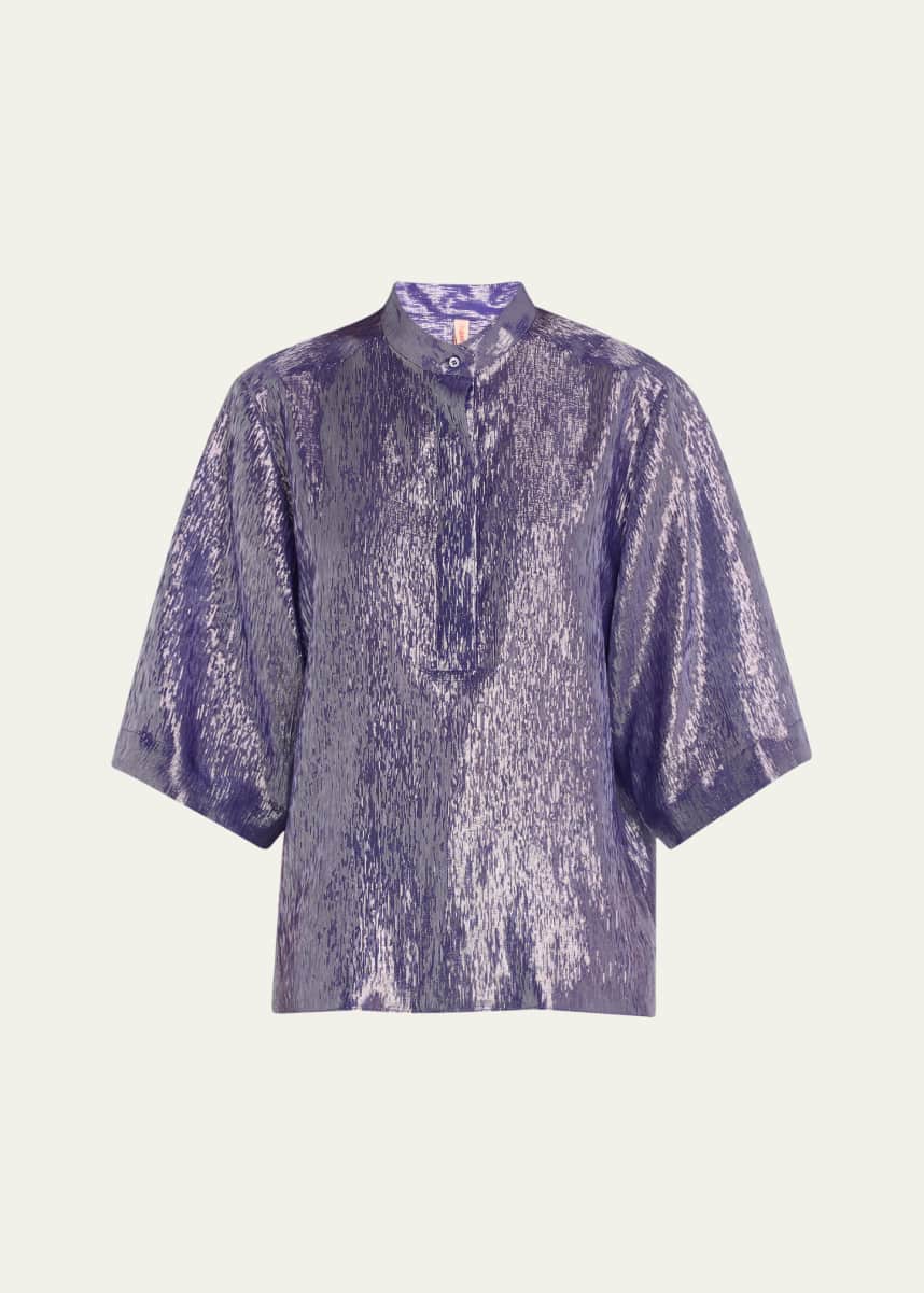 INDRESS Silk Metallic Voile Tunic