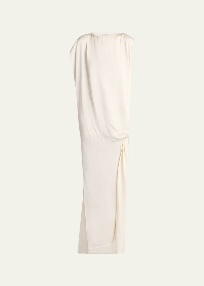 THE ROW Esmee Twisted Satin Maxi Shift Dress