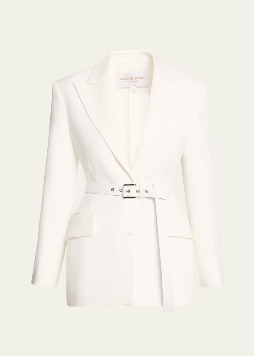 Michael Kors Collection Sculpted Single-Breasted Blazer With Belt