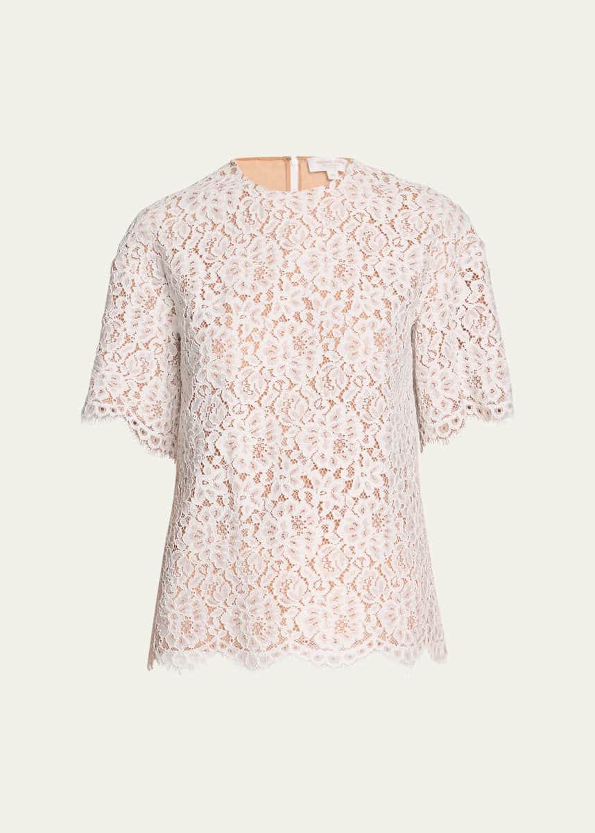 Michael Kors Collection Lace Oversized Crewneck T-Shirt