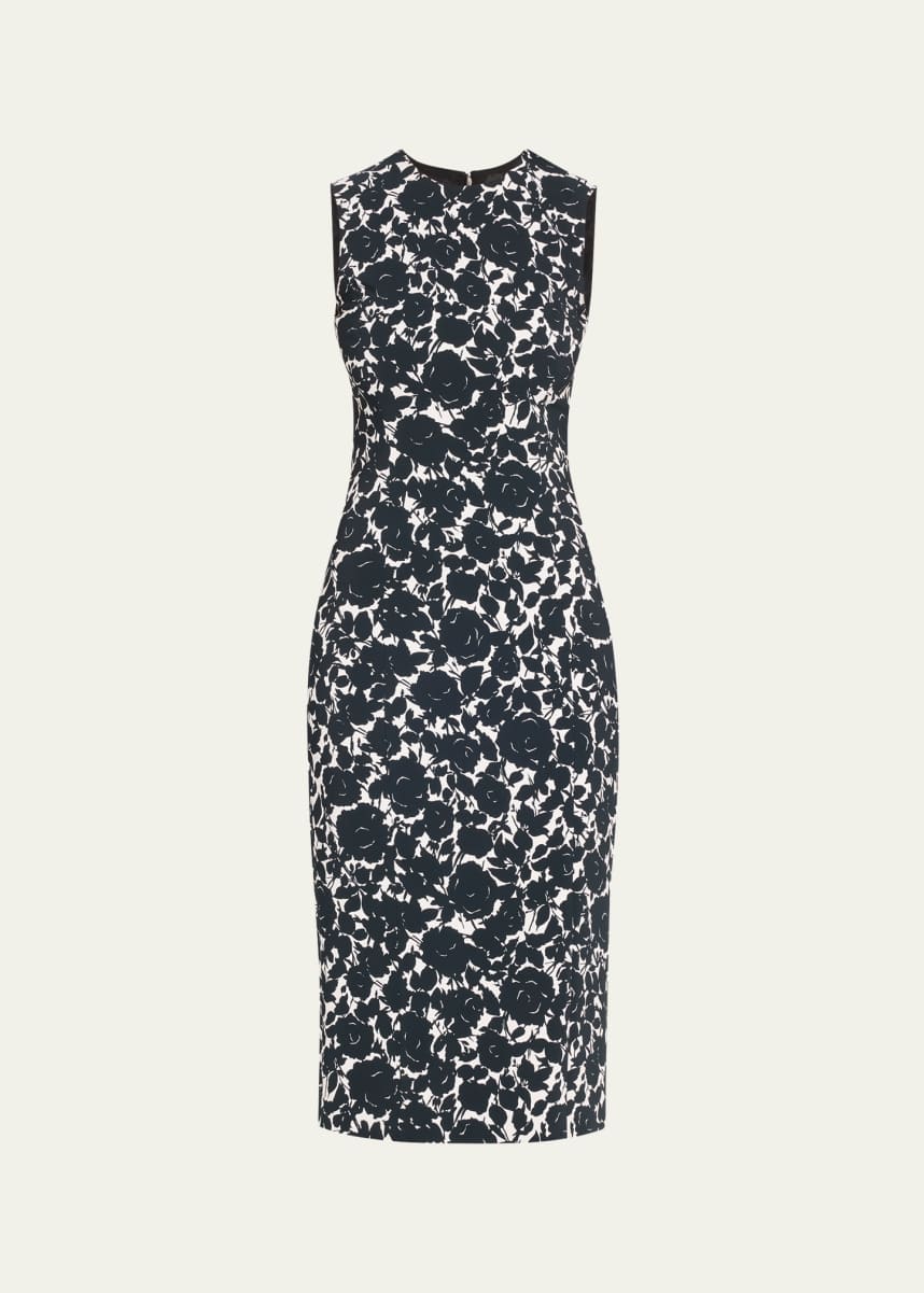 Michael Kors Collection Floral Sheath Midi Dress