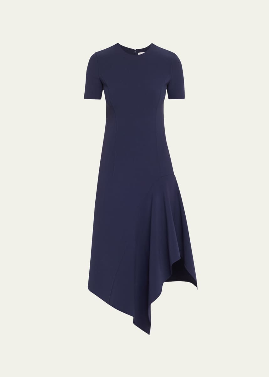 Michael Kors Collection Handkerchief Midi Wool Dress