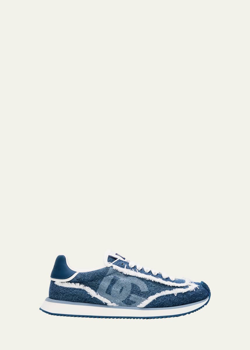 Dolce&Gabbana Aria DG Distressed Denim Runner Sneakers