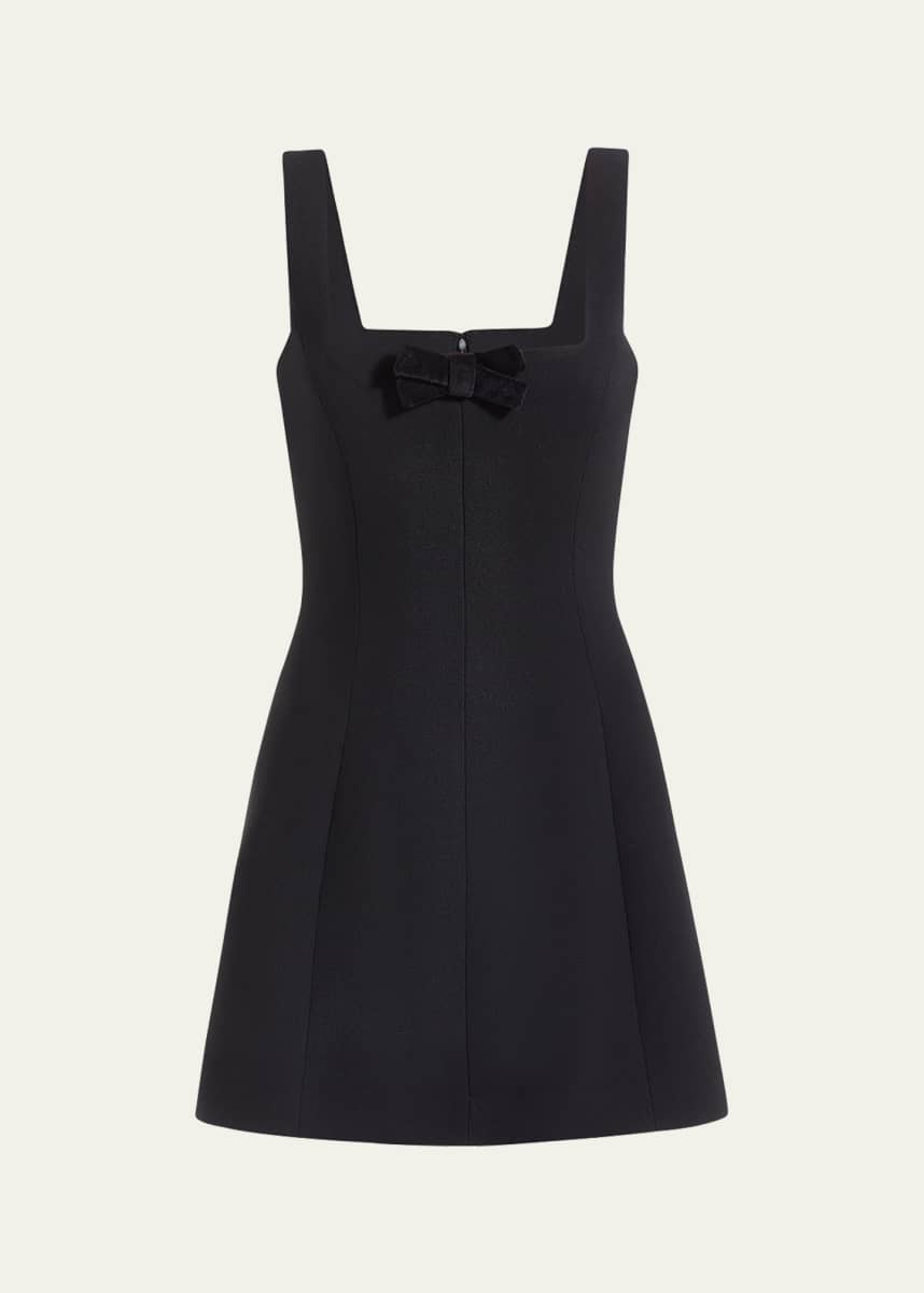 Markarian Brooke Wool Crepe Square Neck Mini Dress