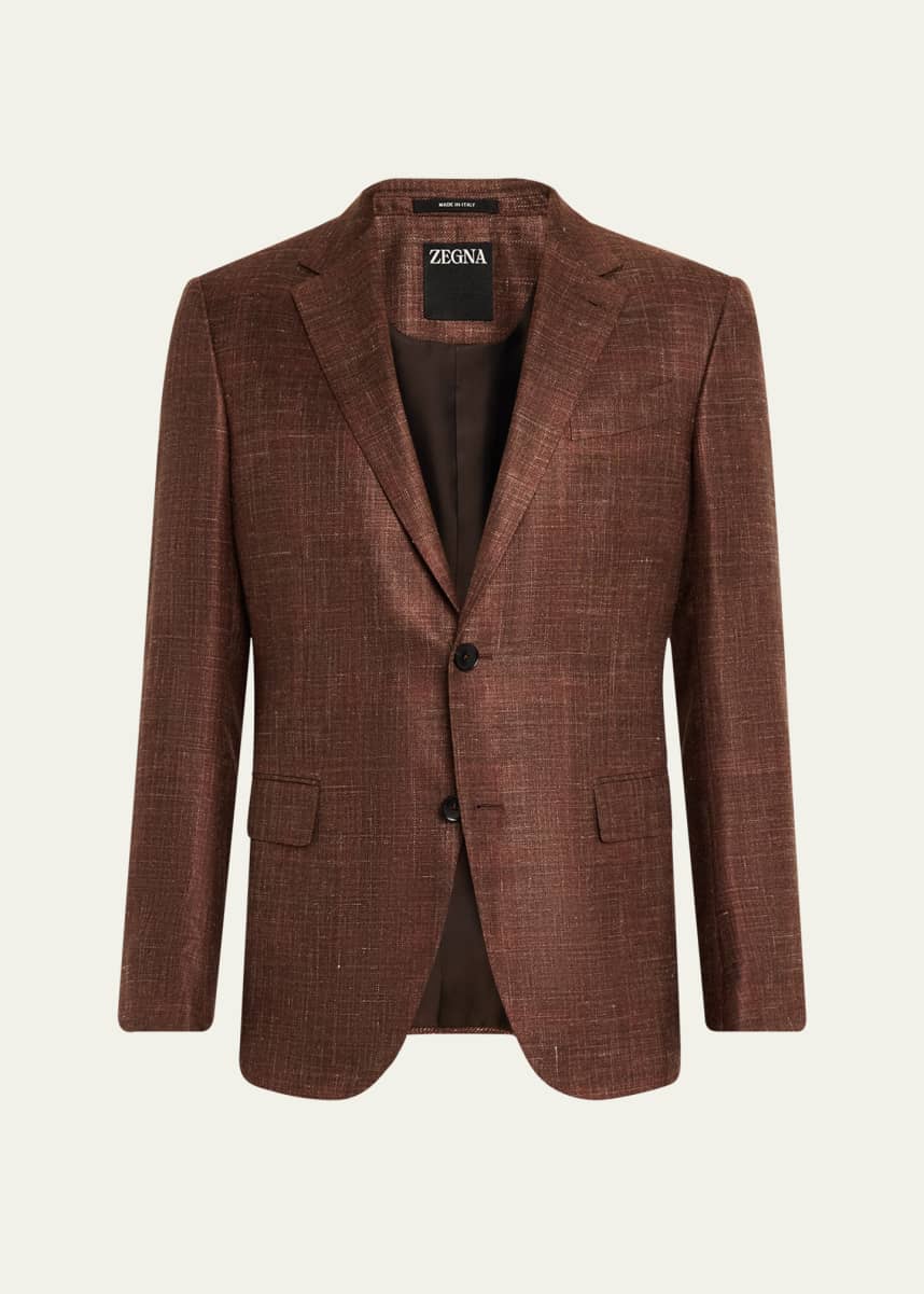 ZEGNA Men's Melange Tonal Plaid Sport Coat