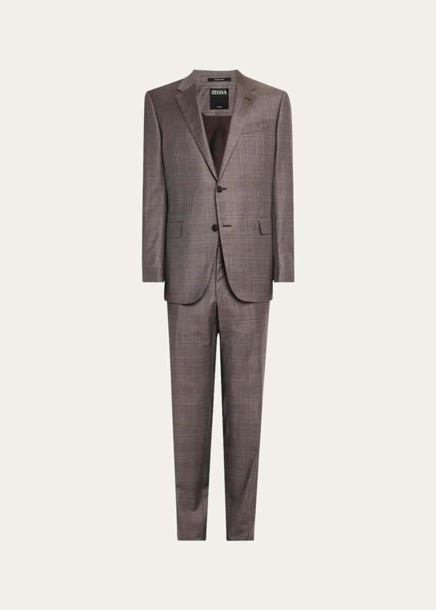 ZEGNA Men's Trofeo Melange Plaid Suit