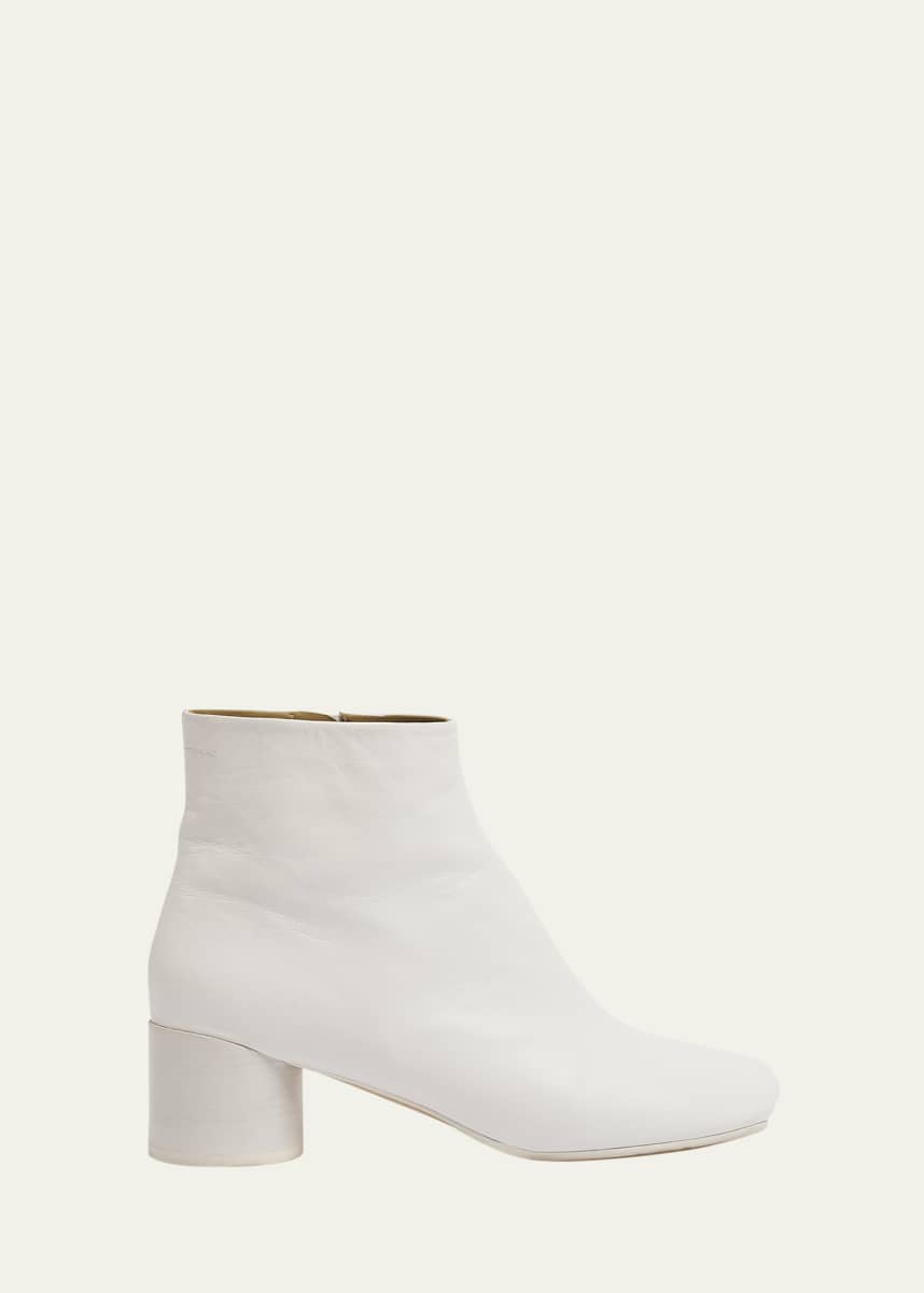 MM6 Maison Margiela Round Heel Leather Ankle Bootie
