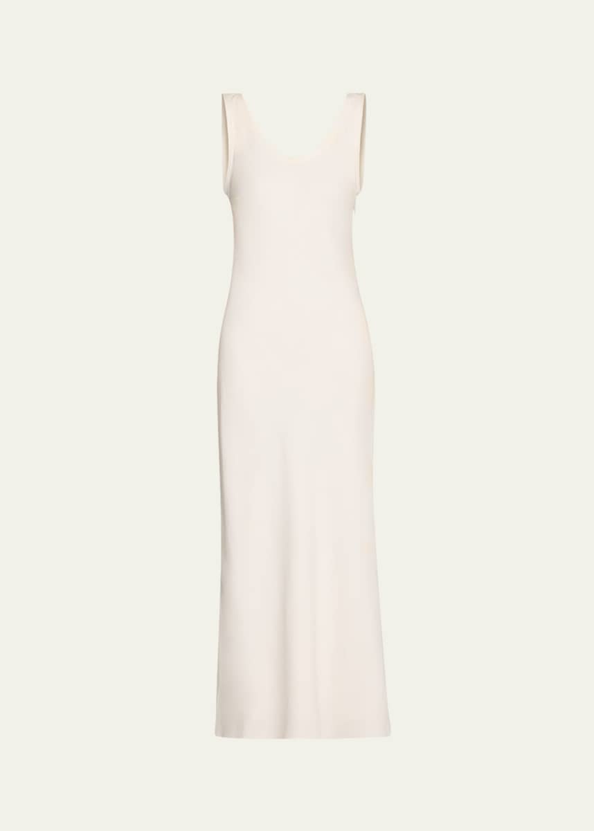 Brunello Cucinelli Monili Shoulder Fluid Linen Twill Tank Dress