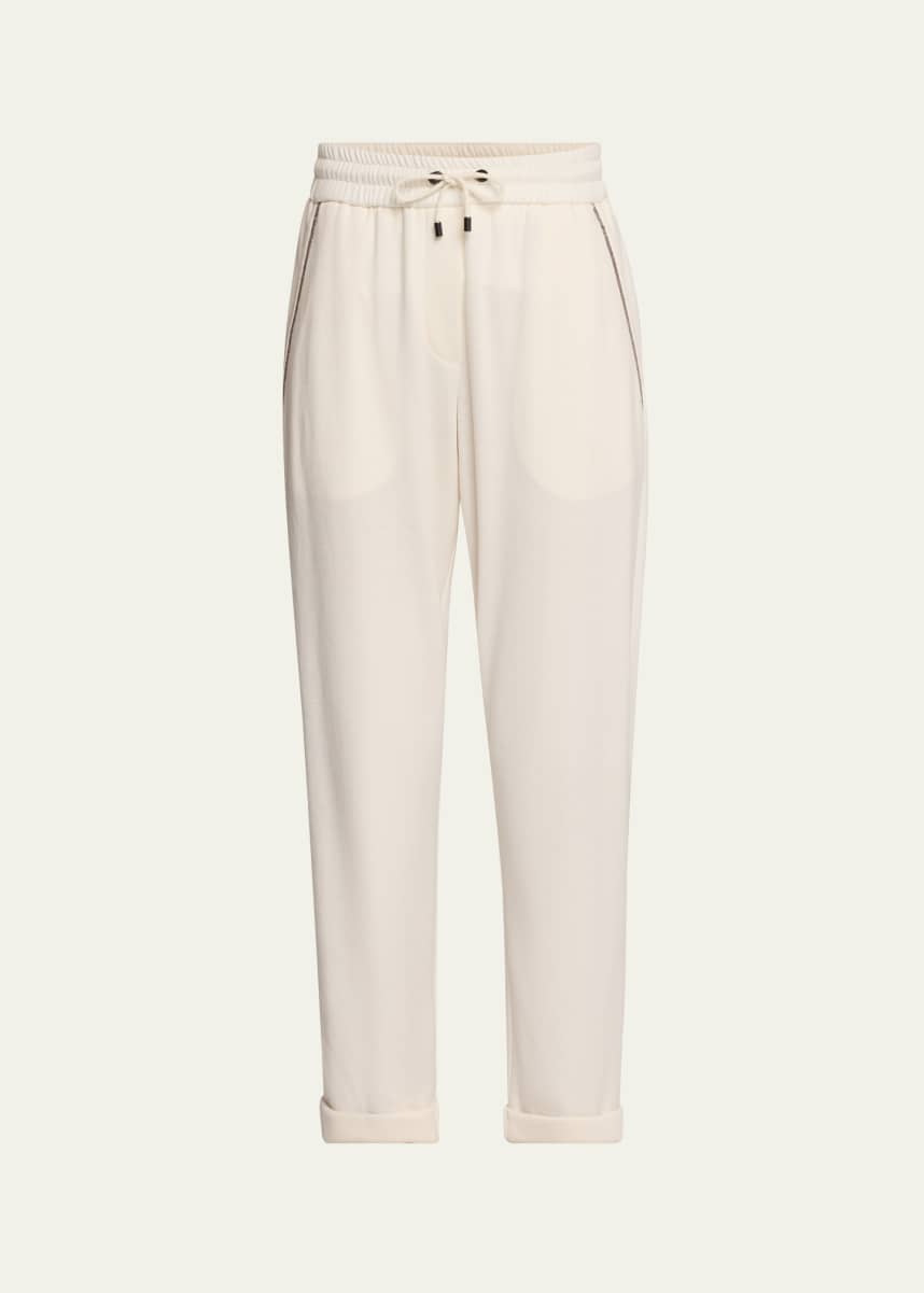 Brunello Cucinelli Drawstring Felpa Monili-Trim Pocket Pants