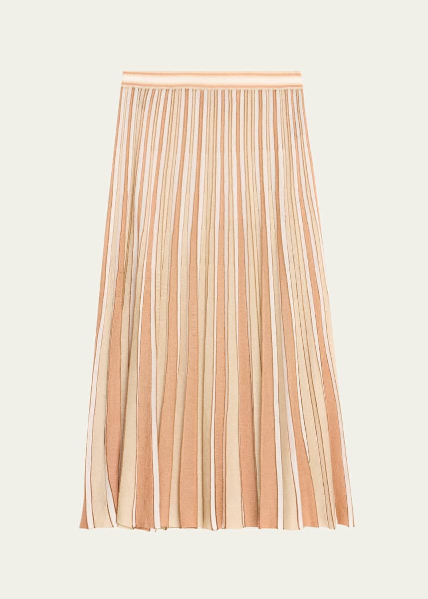 Zimmermann Crush Metallic Stripe Skirt