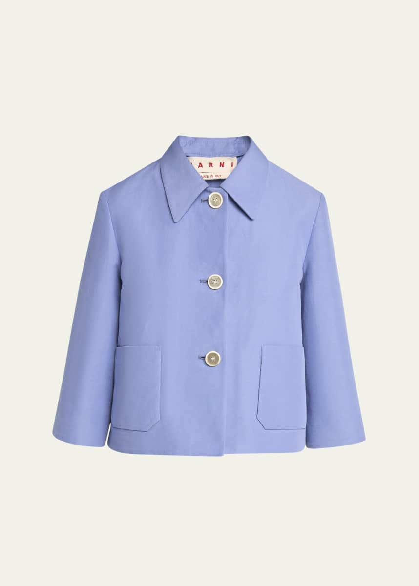 Marni Short Three-Quarter Sleeve Cotton Jacket