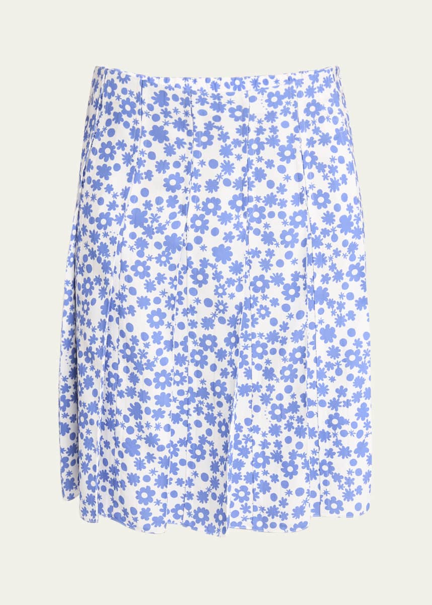 Marni Flower Print Pleated Skirt