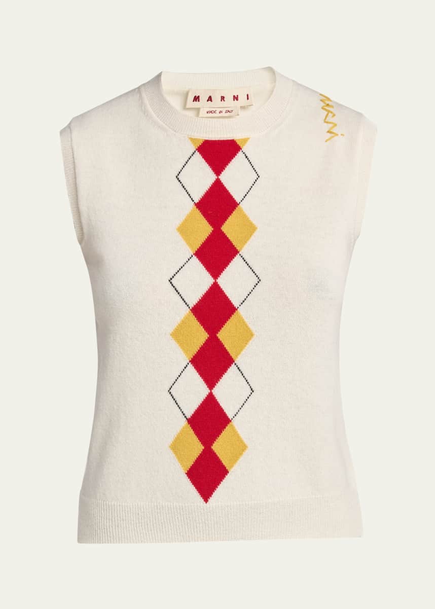 Marni Argyle Wool Sweater Vest