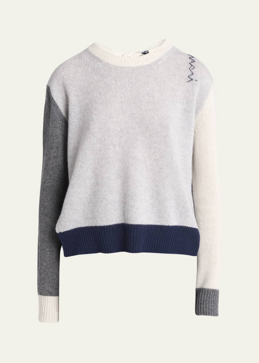 Marni Colorblock Backless Cashmere Sweater