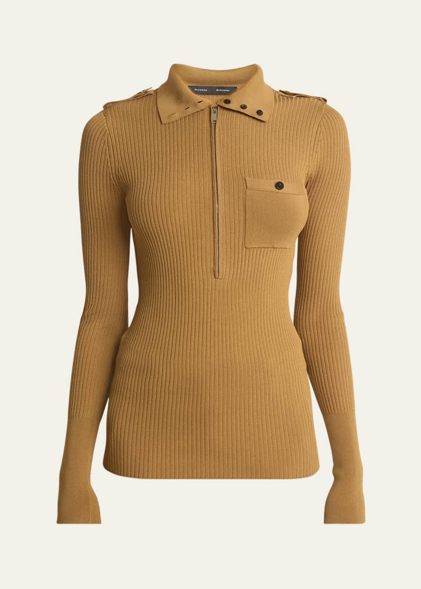 Proenza Schouler Norah Turtleneck Zip Knit Sweater