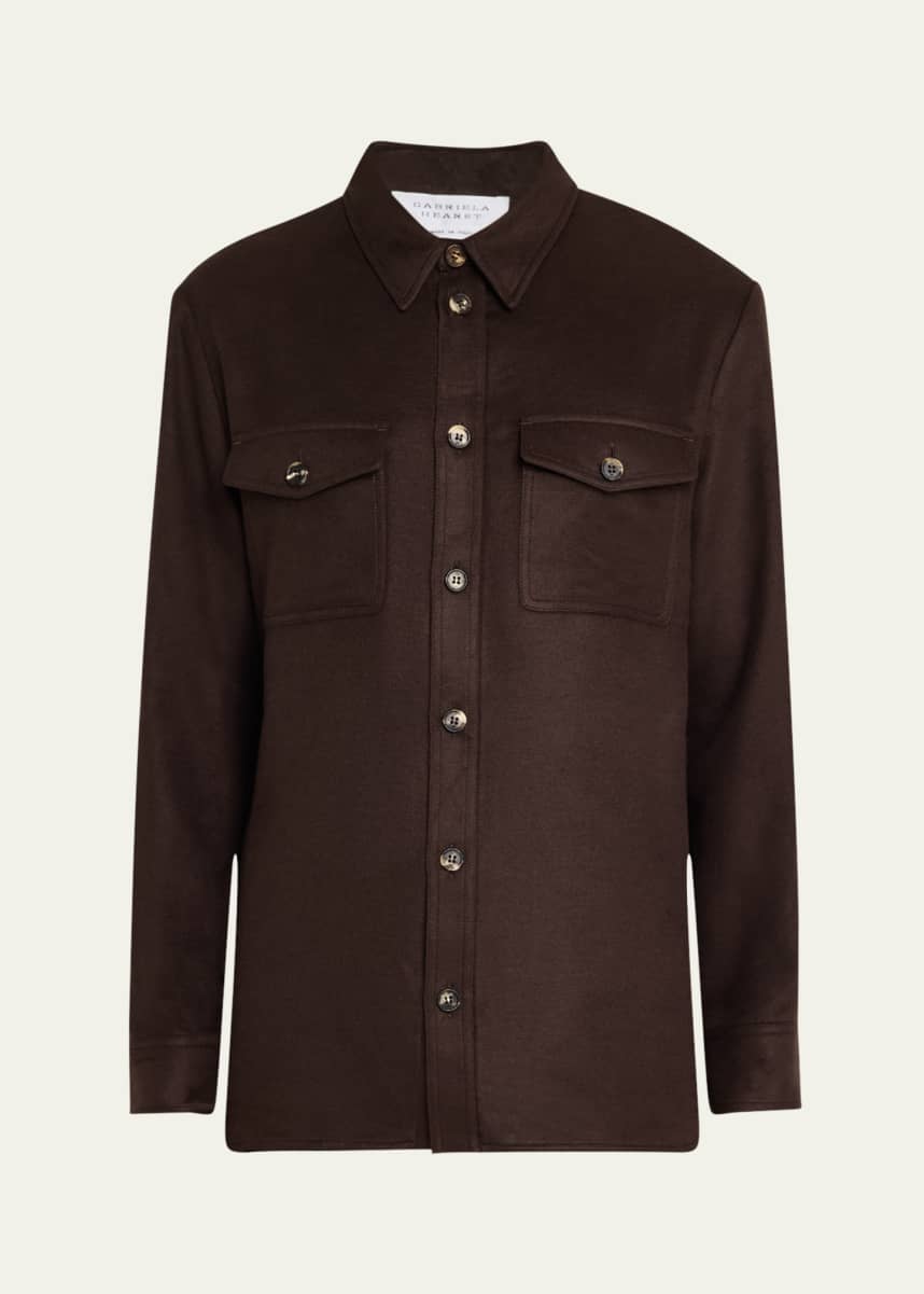 Gabriela Hearst Men's Lucas Winter Silk Overshirt