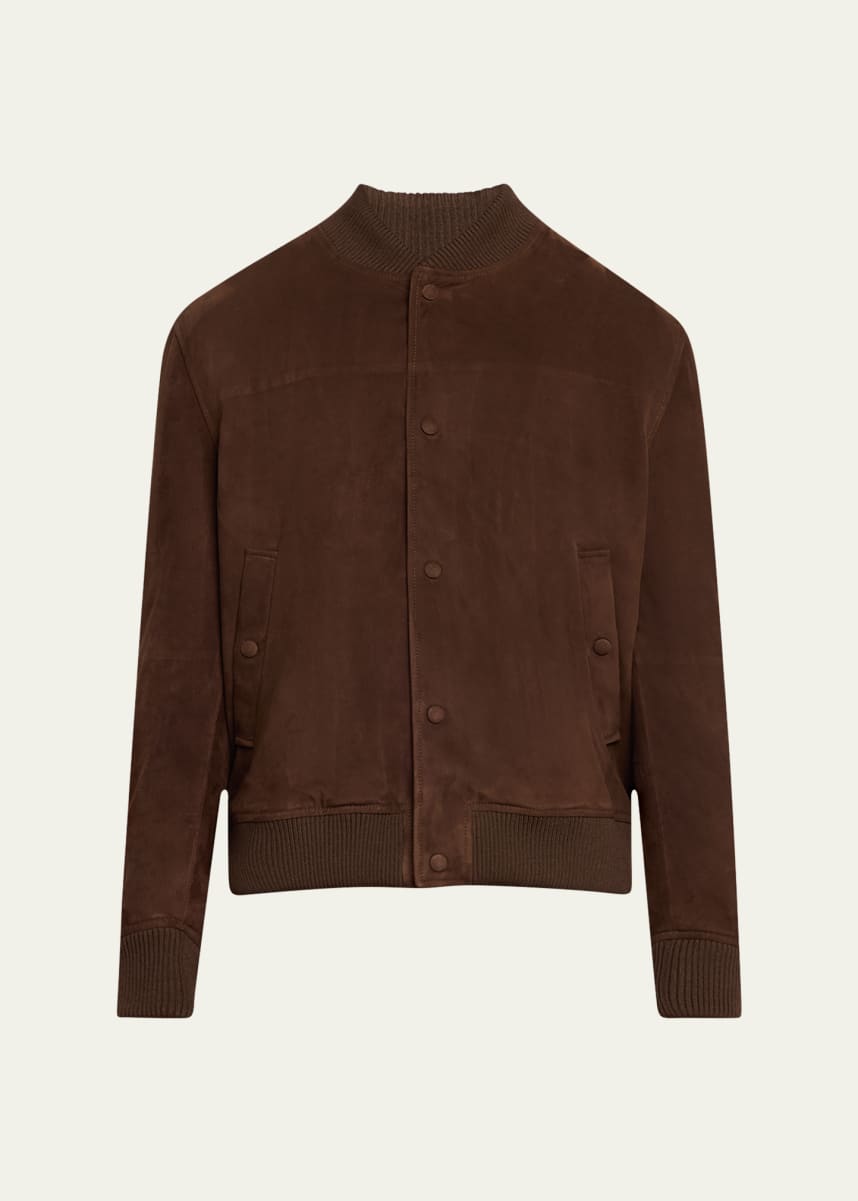 Gabriela Hearst Men's Greg Suede Bomber Jacket