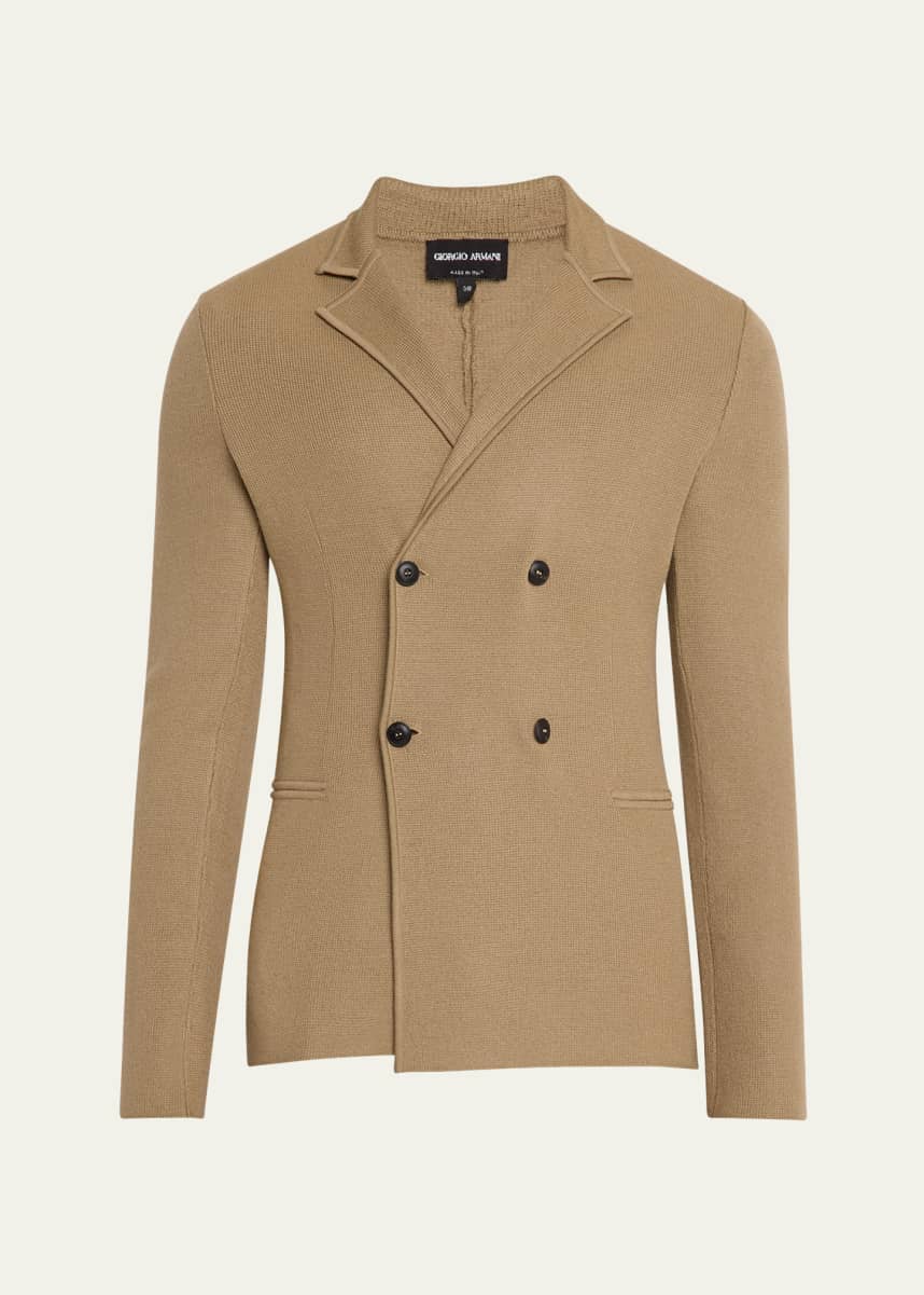 Giorgio Armani Men's Wool-Cashmere Rib Stitch Blazer