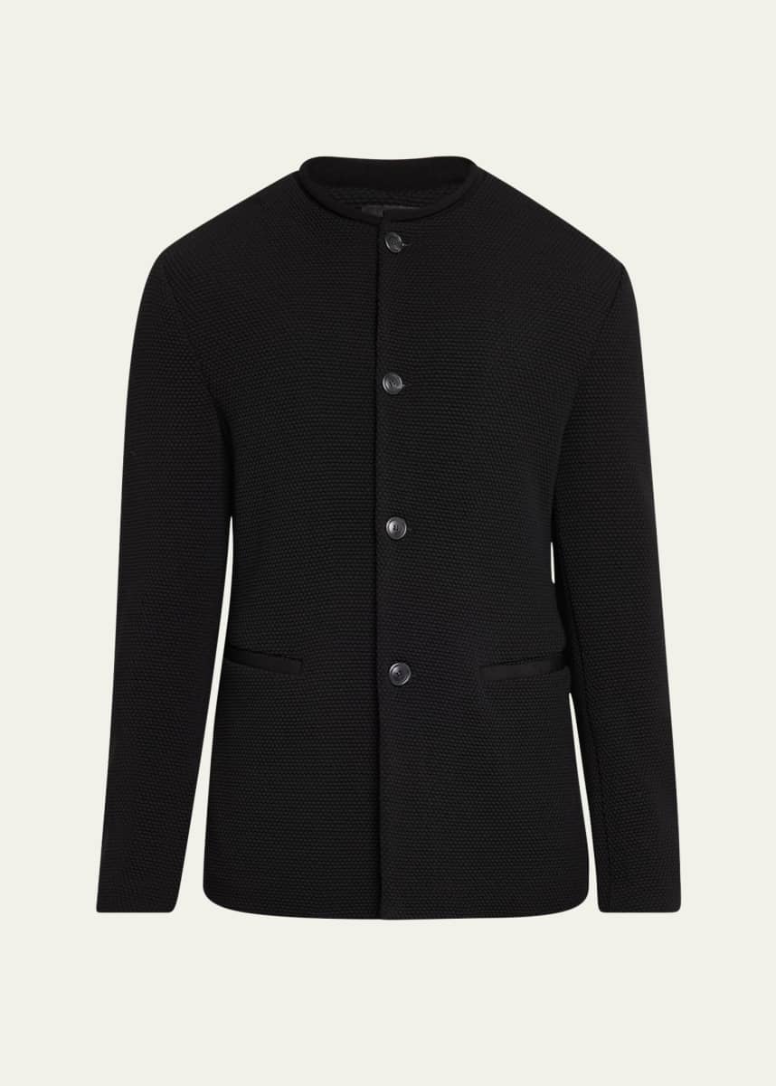Giorgio Armani Men's Textured Band-Collar Blazer